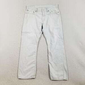 Levis 514 Jeans Mens 34x30 Gray Light Wash Slim Straight 100% Cotton Denim Pants
